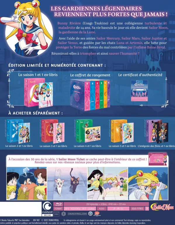 L'anime Sailor Moon en DVD et Blu-Ray chez Crunchyroll
