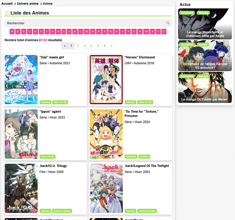 Manga Clic : Les fiches animes